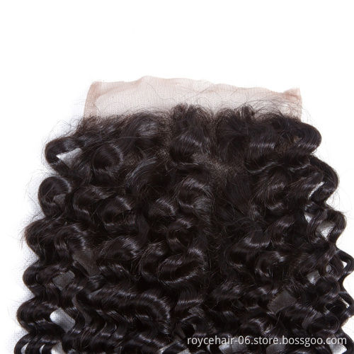 150% Density Bohemian BrazilIan Cuticle Aligned Pure Virgin Hair Weave Afro Kinky Curly Lace Front Mini Closures Vendor